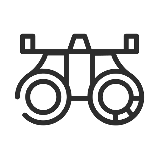 black line icon depicting the eye exam machine